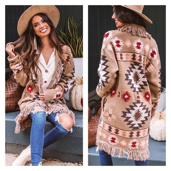 western fringe cardigan